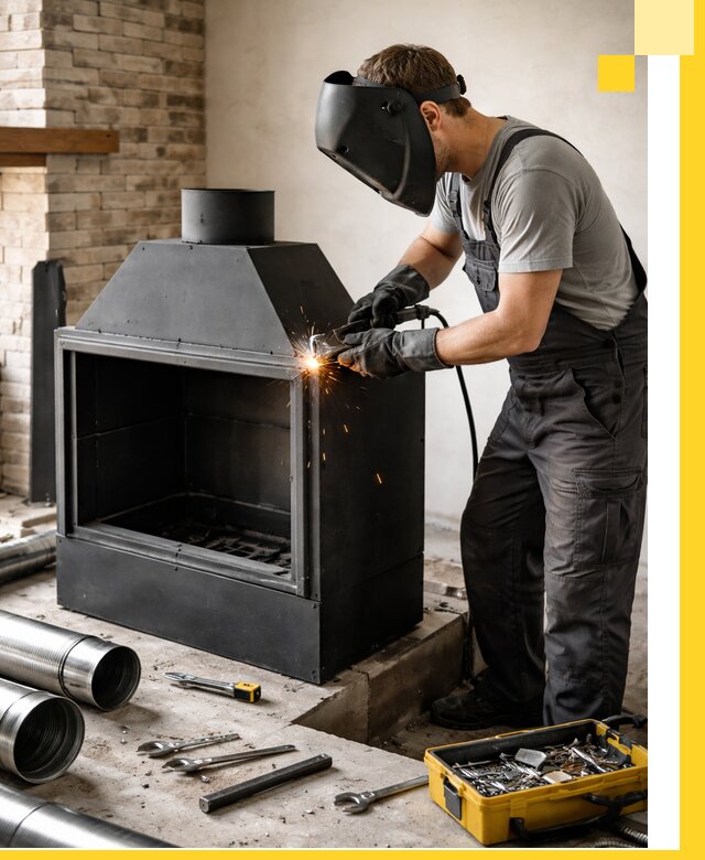 Продажа и установка металлических каминов в Евпатории под ключ