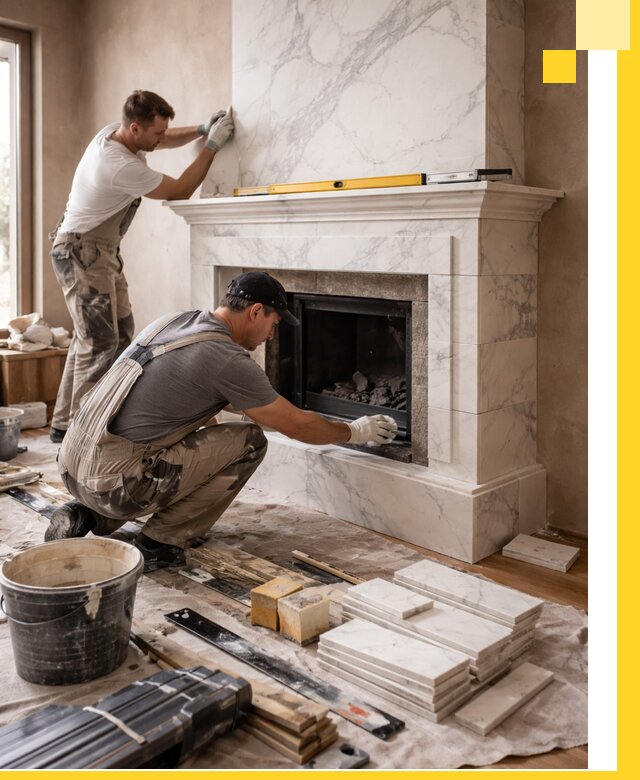 Отделка каминов в Евпатории качественные облицовочные работы