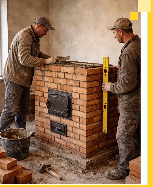 Отопительные печи под ключ в Евпатории, установка и сборка