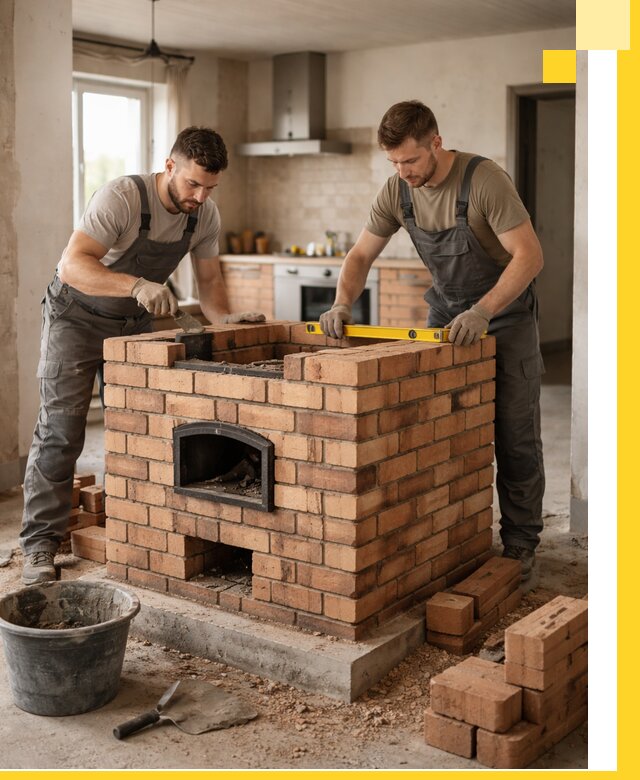 Установка и монтаж печей в частном доме в Евпатории под ключ