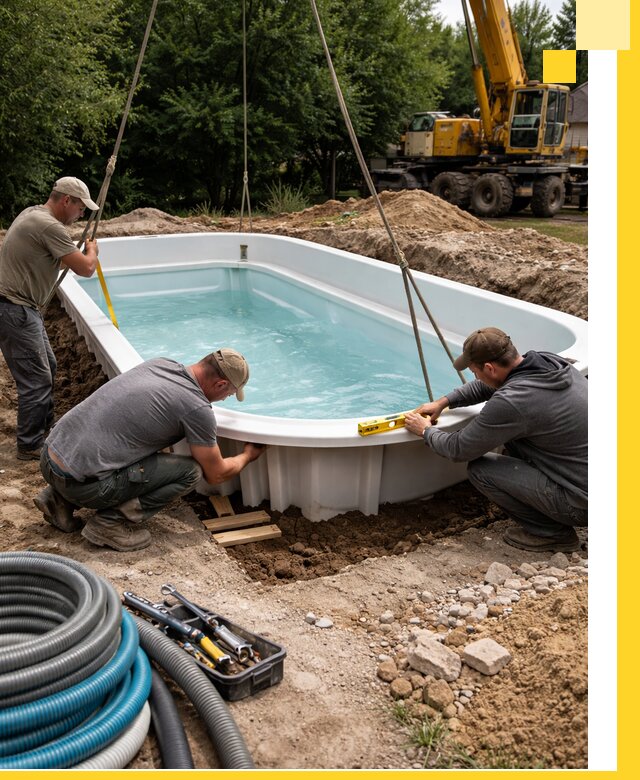 Установка и монтаж композитных бассейнов под ключ в Евпатории