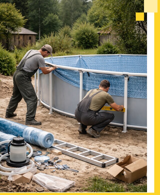 Установка и монтаж каркасных бассейнов в Евпатории под ключ