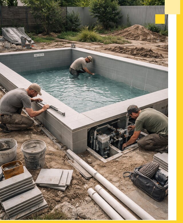 Строительство и монтаж бассейнов для дачи под ключ в Евпатории