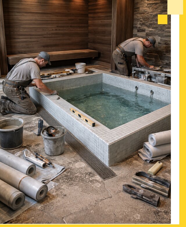 Установка и строительство бассейнов для сауны в Евпатории