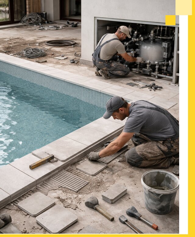 Строительство и монтаж бассейнов в коттедже в Евпатории