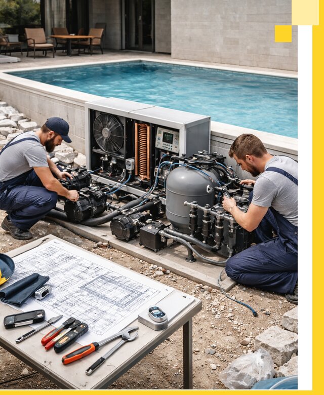 Проектирование и монтаж бассейнов с подогревом в Евпатории