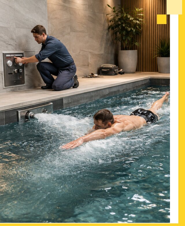 Проектирование и монтаж бассейнов с противотоком в Евпатории