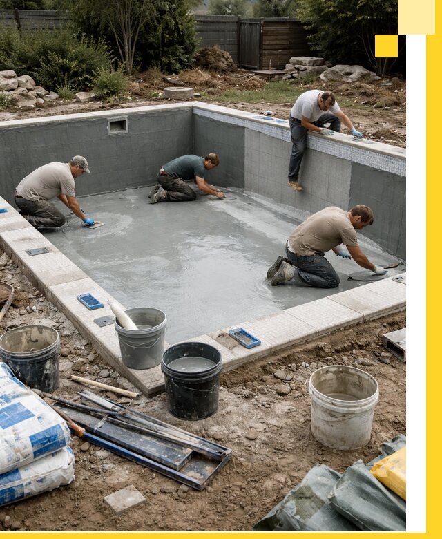 Изготовление и монтаж чаши бассейна под ключ в Евпатории