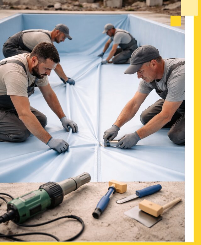 ПВХ пленка для бассейнов с монтажом и гарантией в Евпатории