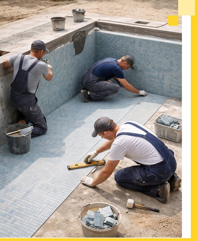 Укладка и установка плитки для бассейнов под ключ в Евпатории