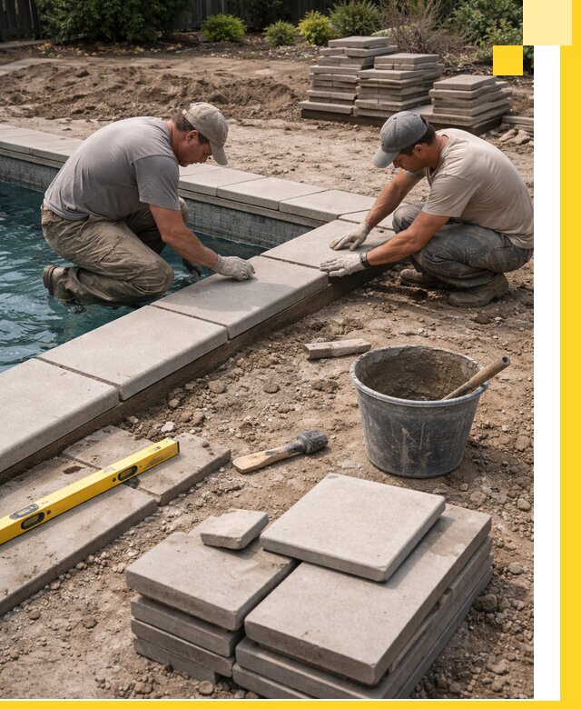 Установка и изготовление копингового камня для бассейнов в Евпатории
