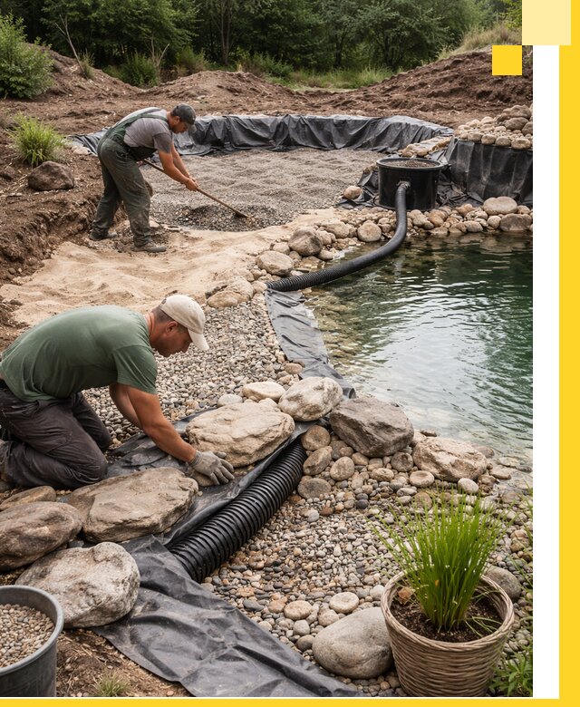 Строительство природных бассейнов и озер в Евпатории под ключ