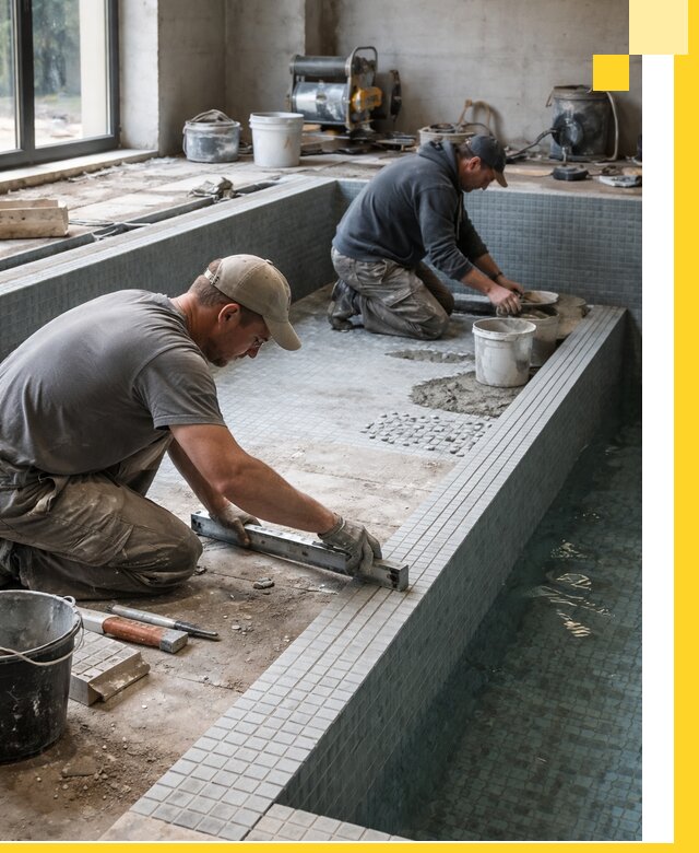 Строительство бассейна в частном доме в Евпатории под ключ