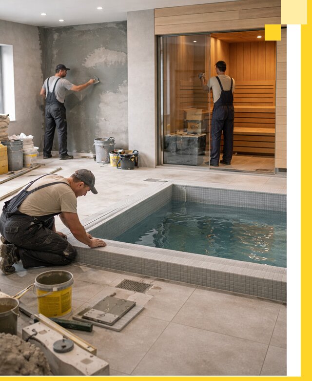 Проектирование и строительство сауны с бассейном в Евпатории