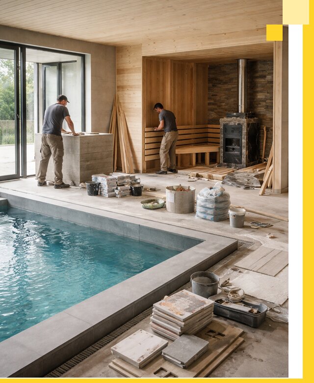 Проектирование и строительство бань с бассейном в Евпатории