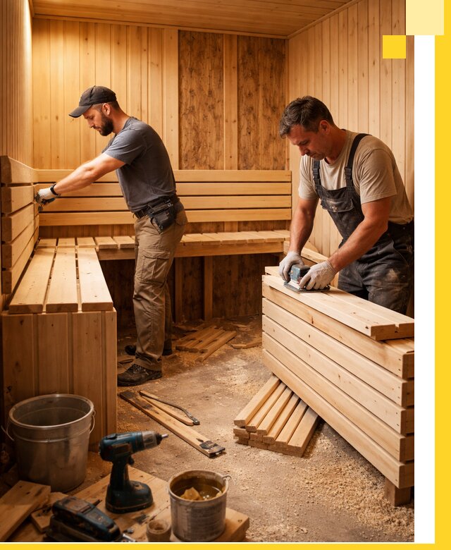 Профессиональный комплексный ремонт саун под ключ в Евпатории