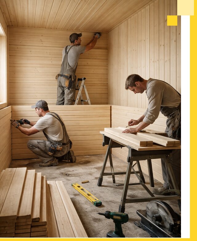 Обшивка саун в Евпатории из натуральной древесины под ключ