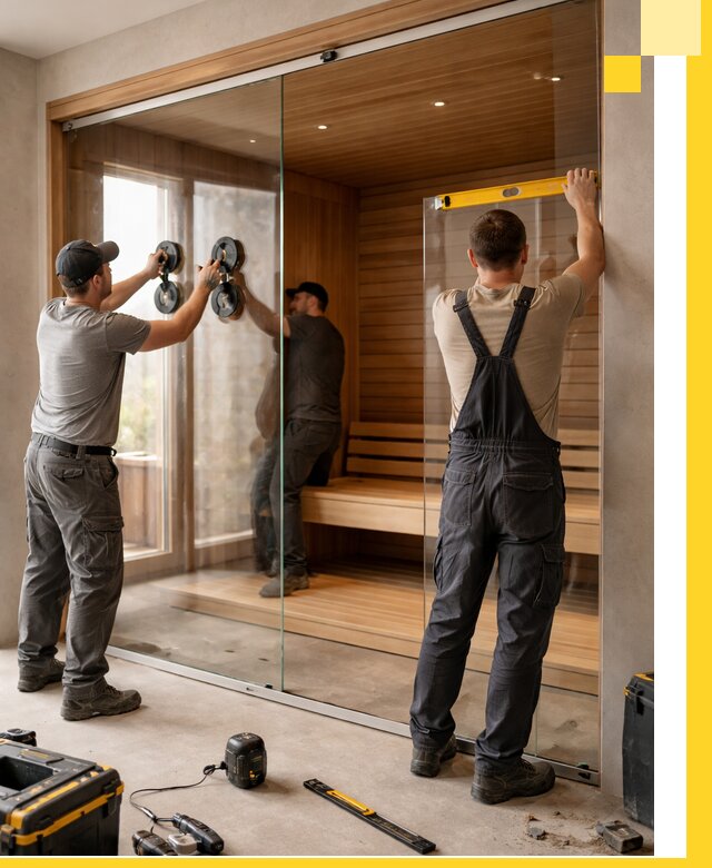 Производство и монтаж стеклянных саун под ключ в Евпатории