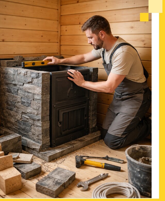 Производство и установка печей для саун под ключ в Евпатории