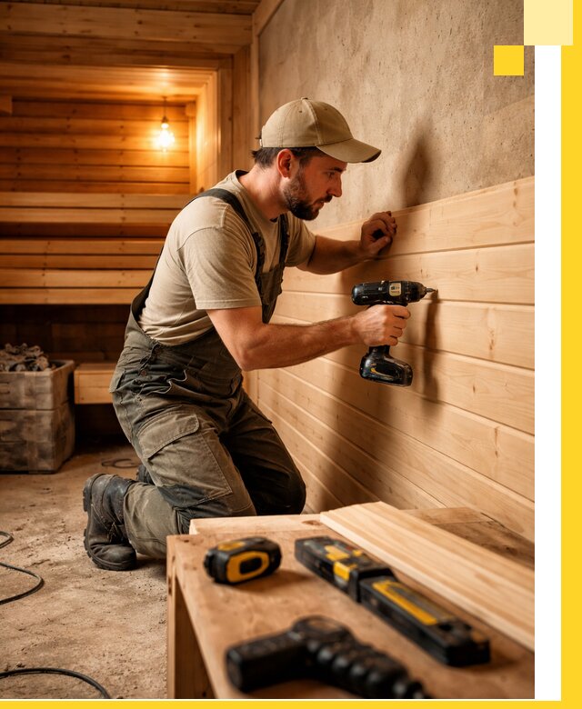 Профессиональная внутренняя отделка бани в Евпатории под ключ