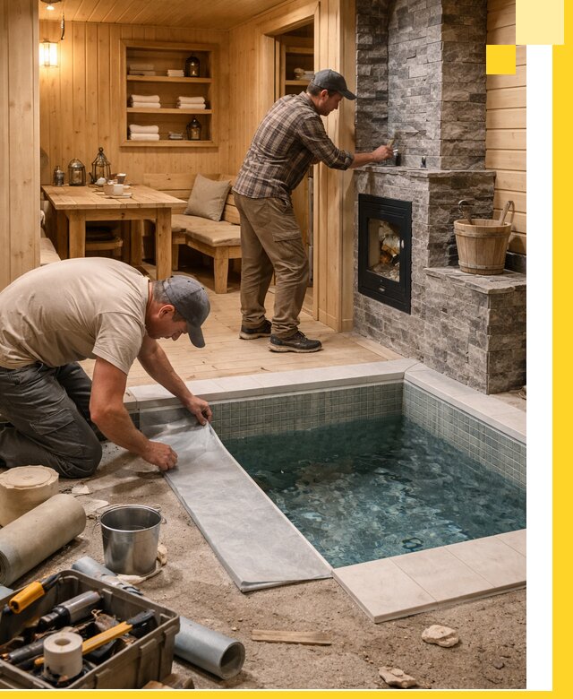 Строительство бань с комнатой отдыха под ключ в Евпатории