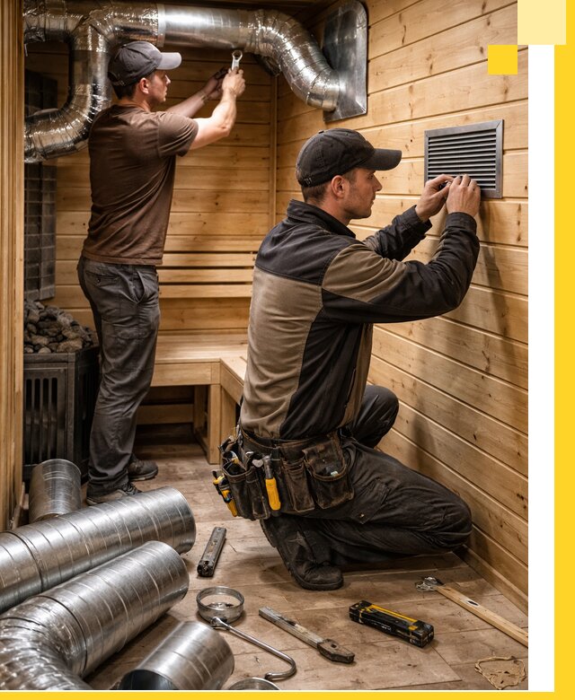 Проектирование и монтаж вентиляции бани в Евпатории под ключ