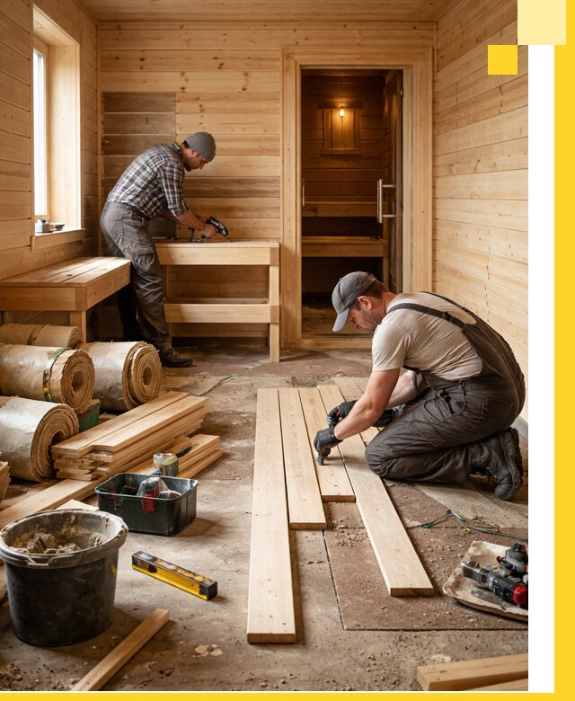 Индивидуальный проект бани с комнатой отдыха под ключ в Евпатории