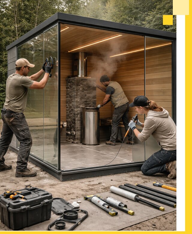 Проектирование и строительство стеклянных бань в Евпатории