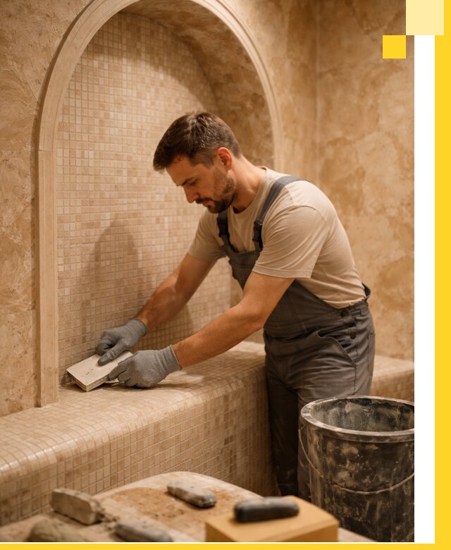 Профессиональная отделка хамамов с мозаикой под ключ в Евпатории