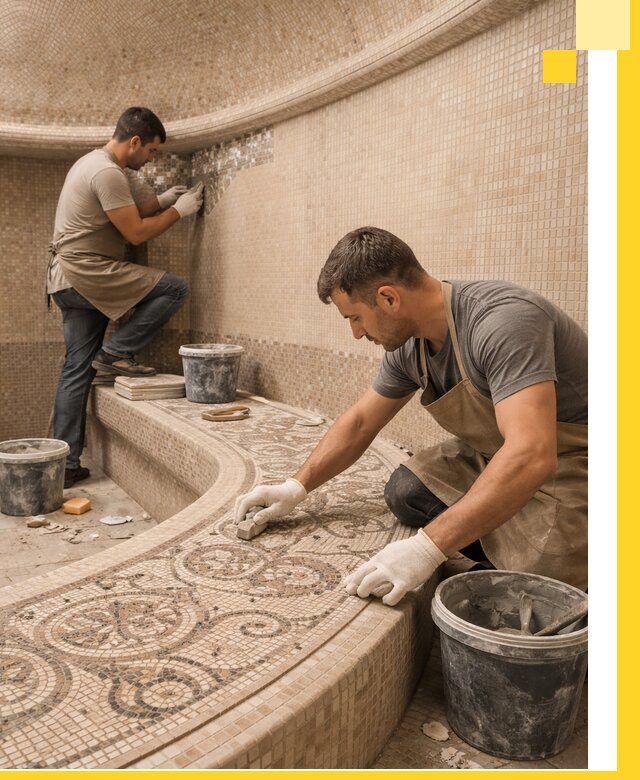 Плитка для хамама в Евпатории, укладка, подбор и поставка